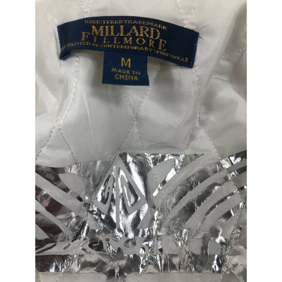 Millard Fillmore white asymmetrical belted jkt M - Picture 7 of 8